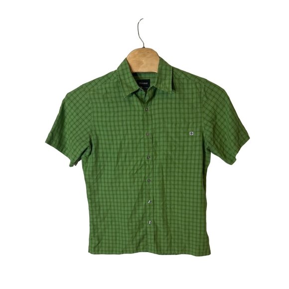 Marmot Short Sleeve Button Front Casual Dress Shirt Green Size Medium - Picture 3 of 3
